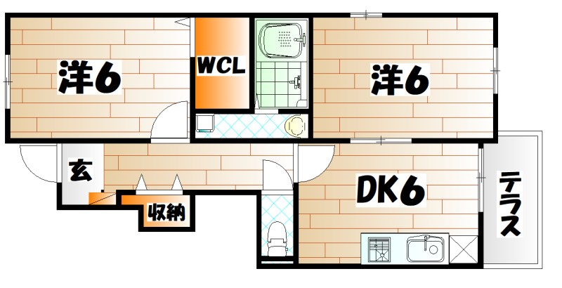 フレシール小倉東Ｒの間取り