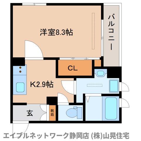 静岡市葵区鷹匠のアパートの間取り