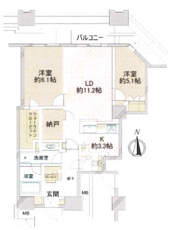 富久クロスコンフォートタワーの間取り
