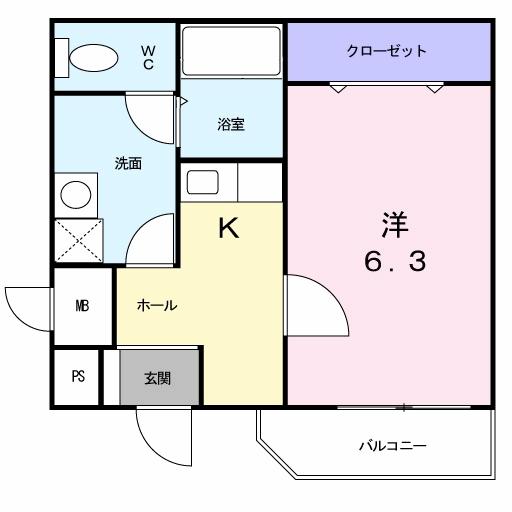 ＪＲ大阪環状線 桜ノ宮駅 徒歩2分 4階建 築24年の間取り写真