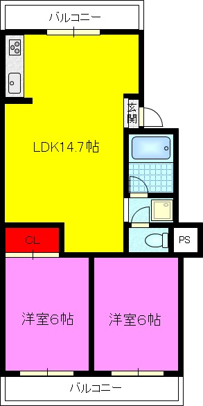 コンフィー鴻池新田駅前の間取り