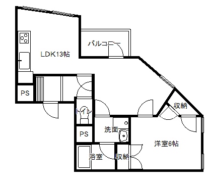 金沢市幸町のマンションの間取り