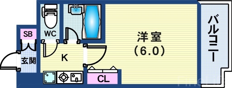 エスリード三宮フラワーロードの間取り