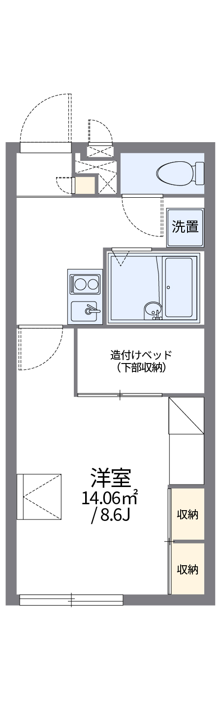 鹿児島市桜ヶ丘のアパートの間取り