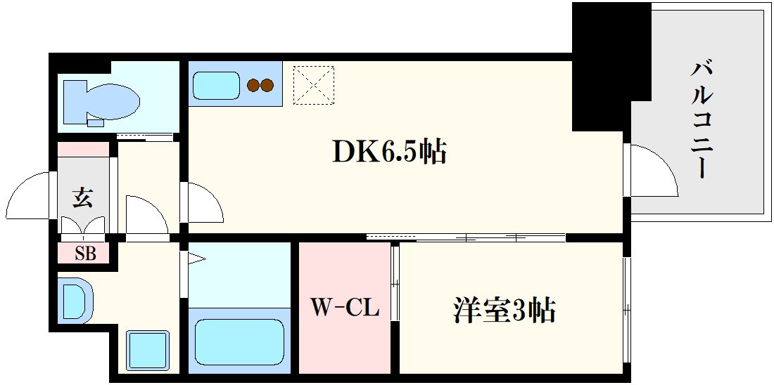 大阪市中央区徳井町のマンションの間取り