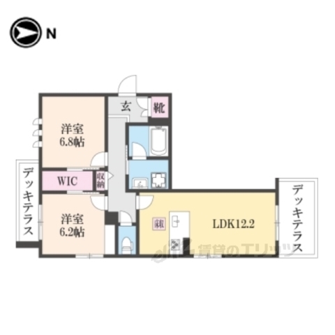 大津市南志賀のアパートの間取り