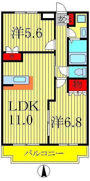 柏市篠籠田のマンションの間取り