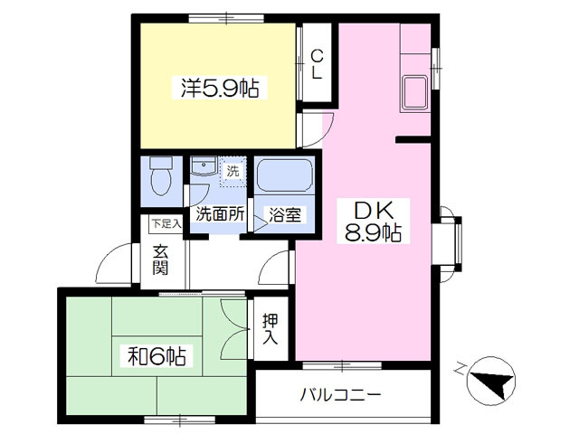 サニーヒルもみの木Ｂの間取り