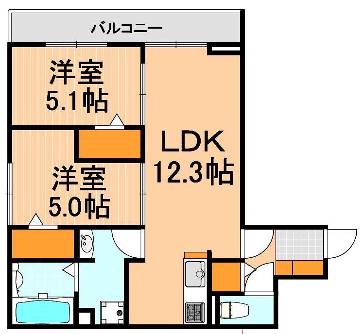 グラナーデ鹿浜の間取り