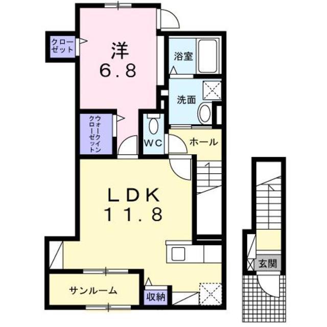 糟屋郡篠栗町津波黒のアパートの間取り