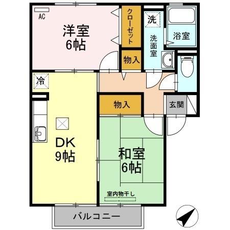 都窪郡早島町早島のアパートの間取り