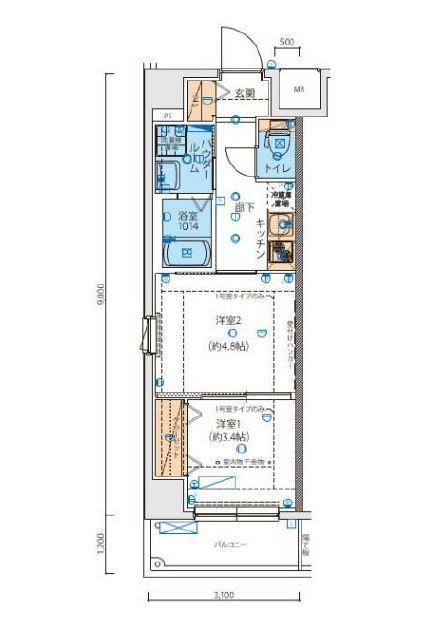 【川口市西川口のマンションの間取り】