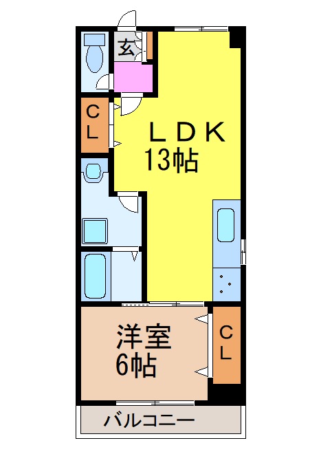 名古屋市昭和区高峯町のマンションの間取り