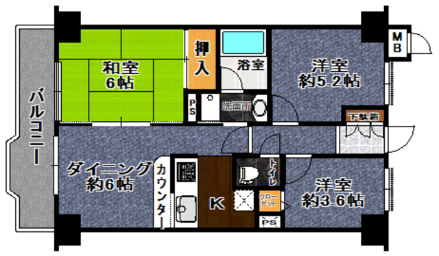 バルミー郡山の間取り