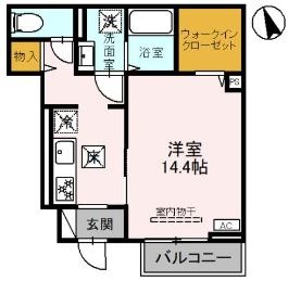 倉敷市神田のアパートの間取り