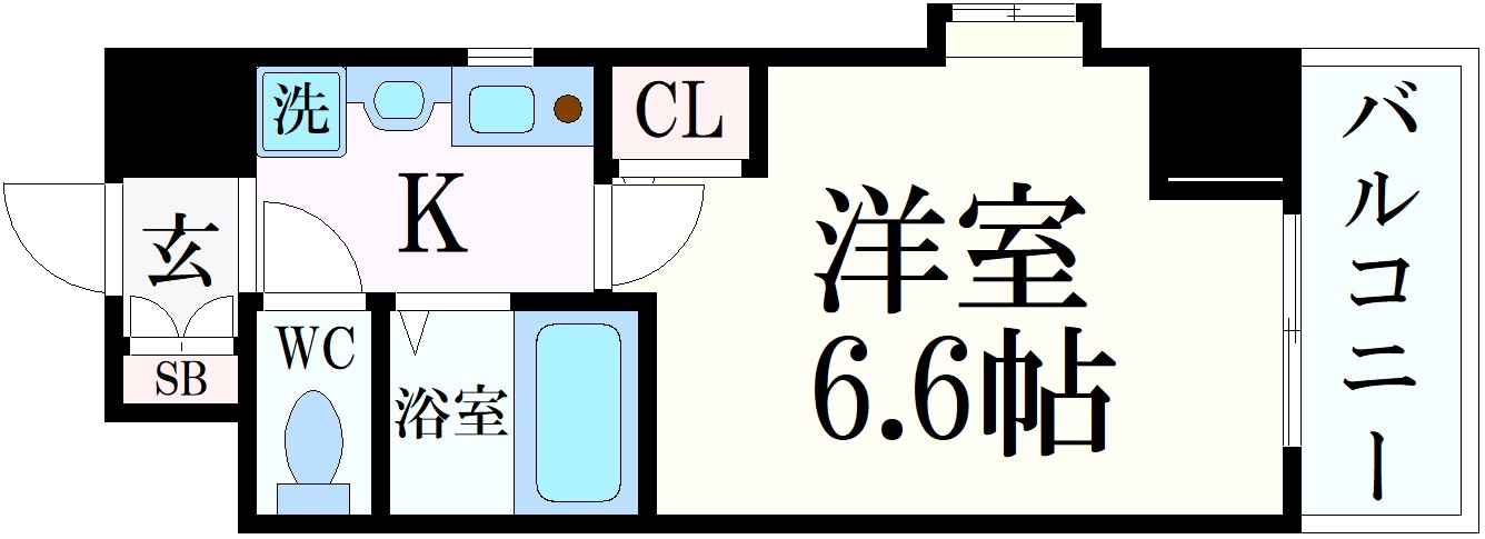 神戸市兵庫区新開地のマンションの間取り