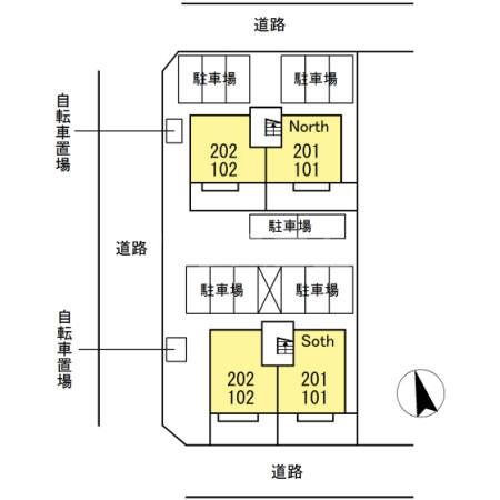 【シャンテラヴィ八幡　Ｎ棟の駐車場】