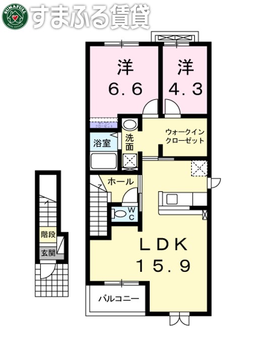 【ラフレシールBの間取り】