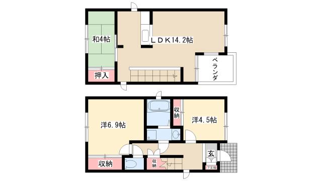 善進本町438-2KODATEX　I　Aの間取り