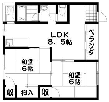 長野コーポA棟の間取り