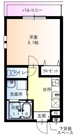 尼崎市南七松町のアパートの間取り