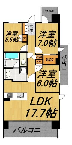 エスティメゾン萱場の間取り