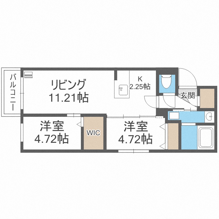 ラグナベルデ菊水７条の間取り