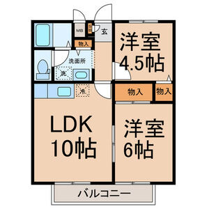 名古屋市昭和区伊勝町のアパートの間取り