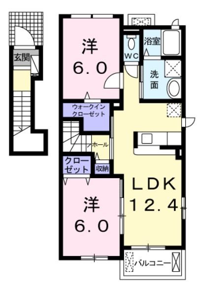 カーサ藍Ａの間取り