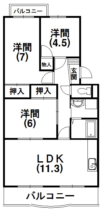 【ピアンテ四ツ池の間取り】