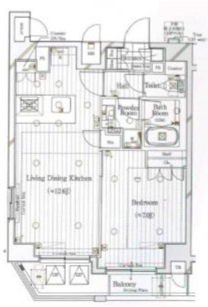 港区西麻布のマンションの間取り