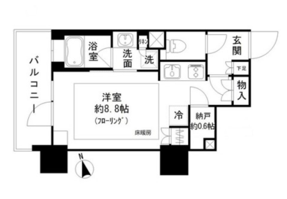 港区西新橋のマンションの間取り