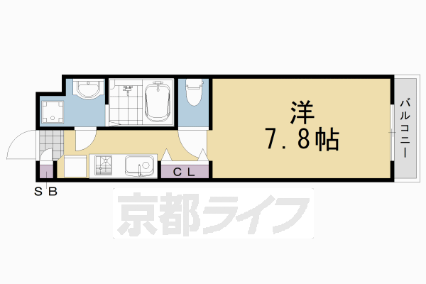 京都市西京区山田平尾町のマンションの間取り