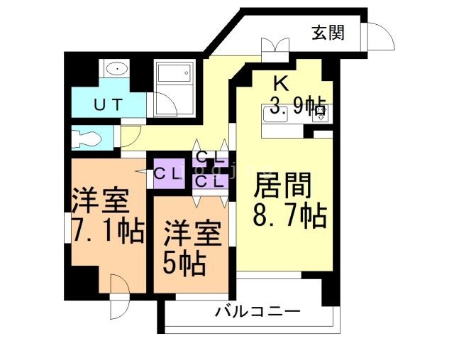 札幌市白石区本郷通のマンションの間取り