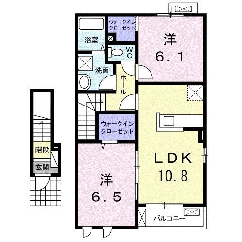 常陸太田市馬場町のアパートの間取り