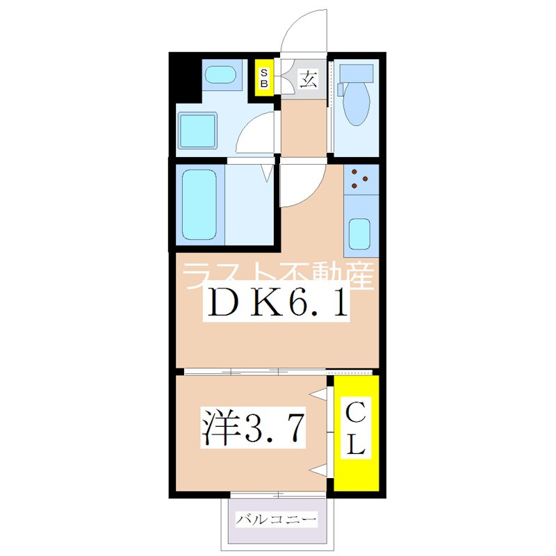 薩摩川内市平佐町のアパートの間取り