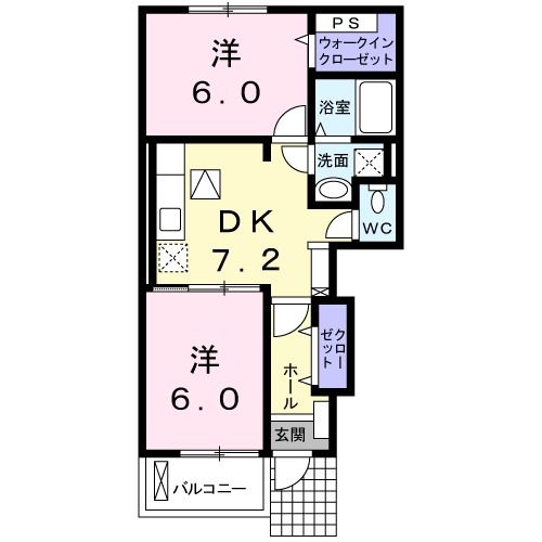 大和高田市大字市場のアパートの間取り