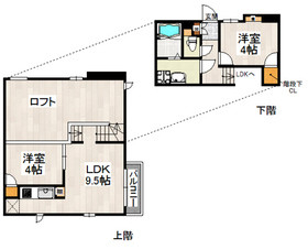 福岡市博多区東光のアパートの間取り