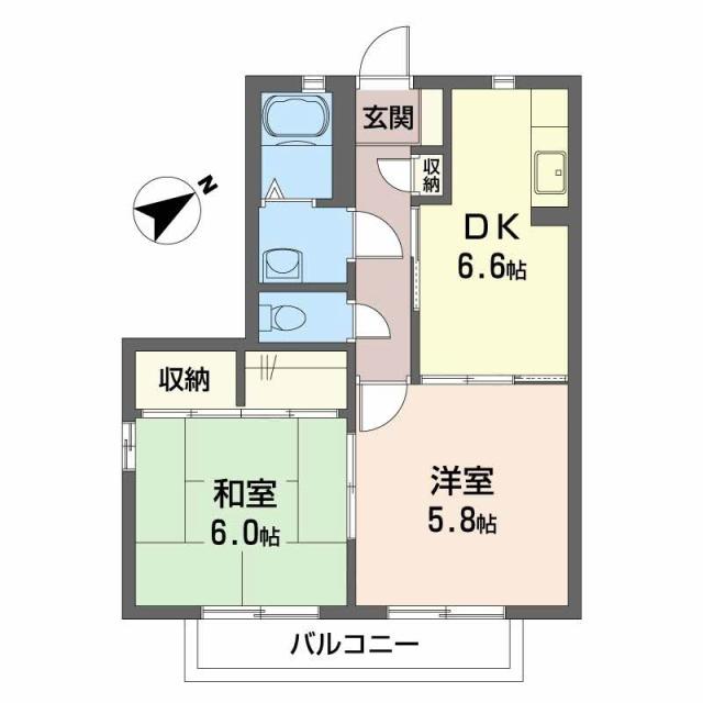 福知山市字篠尾のアパートの間取り