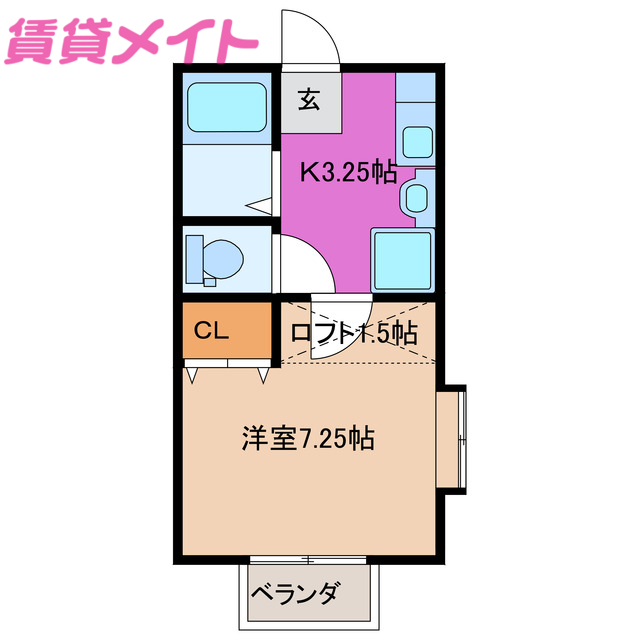 多気郡明和町大字明星のアパートの間取り