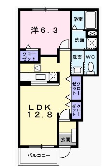 神崎郡市川町屋形のアパートの間取り