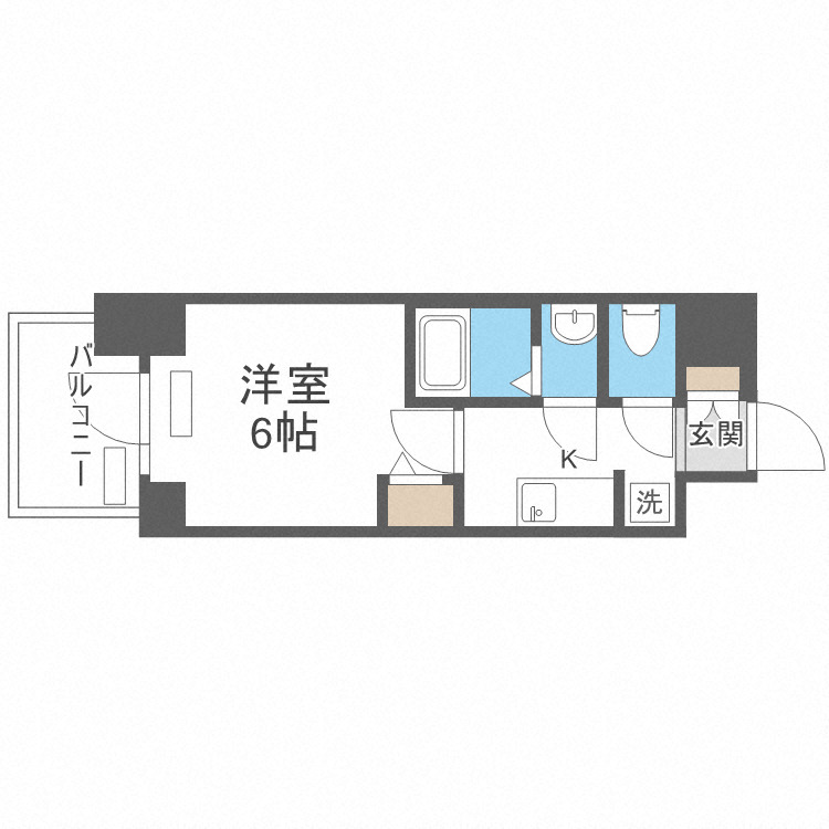 大阪市中央区神崎町のマンションの間取り