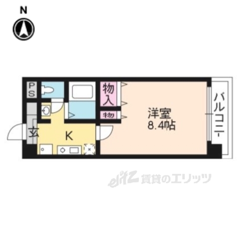 京都市中京区船屋町のマンションの間取り