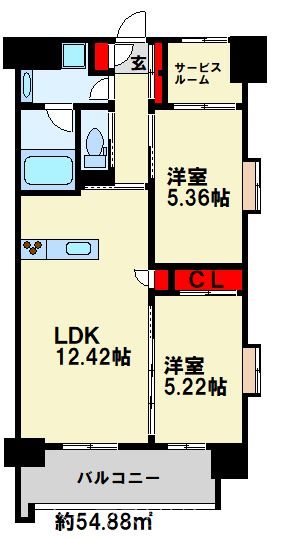 ウィングス到津の森の間取り