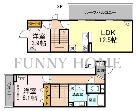 世田谷区若林のアパートの間取り