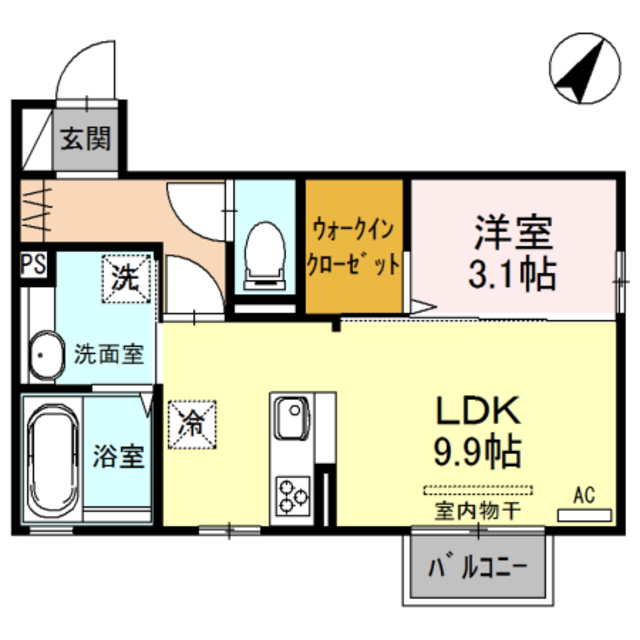 新潟市西区坂井のアパートの間取り