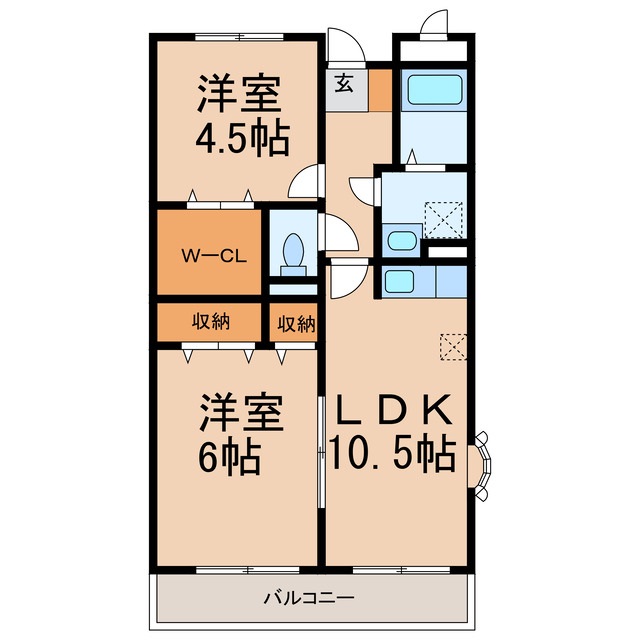 和歌山市毛見のマンションの間取り