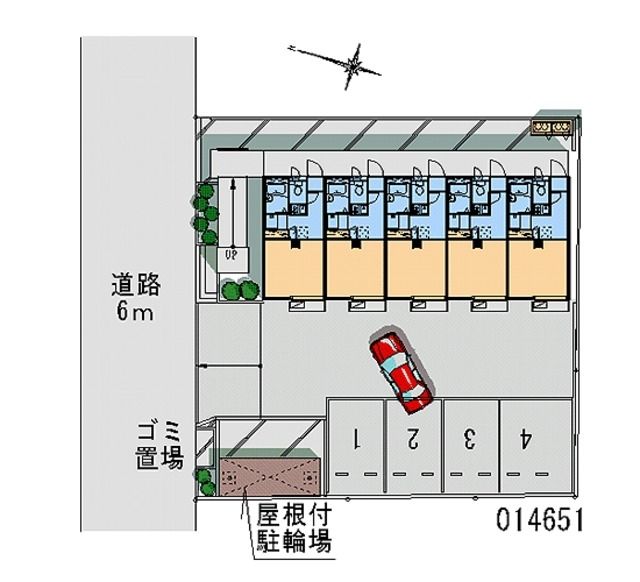 【松戸市二十世紀が丘柿の木町のアパートの駐車場】