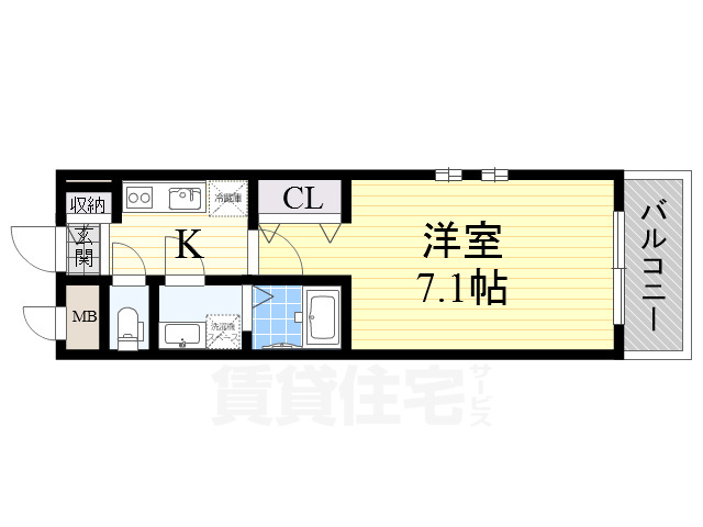 【茨木市豊川のアパートの間取り】