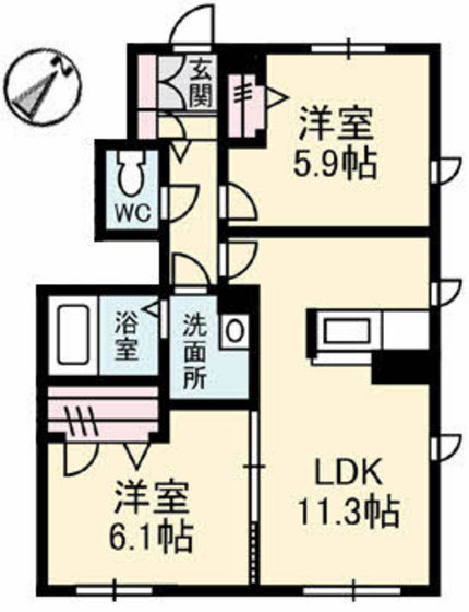 シャーメゾン小幡I棟の間取り